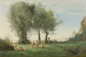 Ronde D'amours; Lever Du Soleil by Jean-Baptiste-Camille Corot Oil Painting