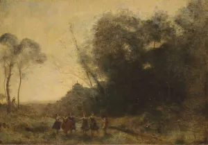 Ronde De Nymphes by Jean-Baptiste-Camille Corot Oil Painting