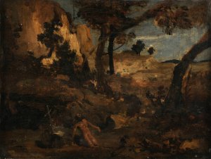 Saint Jerome by Jean-Baptiste-Camille Corot Oil Painting