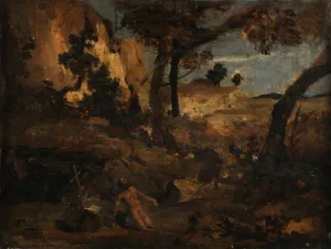 Saint Jerome Oil painting by Jean-Baptiste-Camille Corot