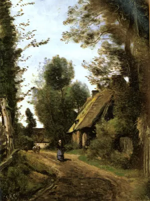 Saint-Quentin-Des-PresOise, Pres Gournay-En-Bray by Jean-Baptiste-Camille Corot - Oil Painting Reproduction