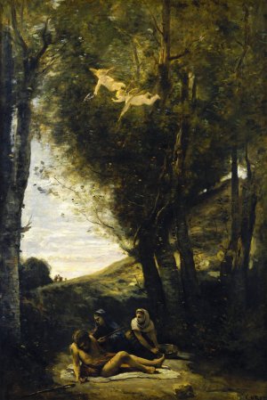 Saint Sebastian Succored by the Holy Women by Jean-Baptiste-Camille Corot Oil Painting