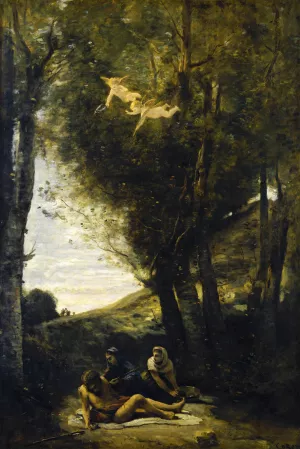 Saint Sebastian Succored by the Holy Women by Jean-Baptiste-Camille Corot Oil Painting