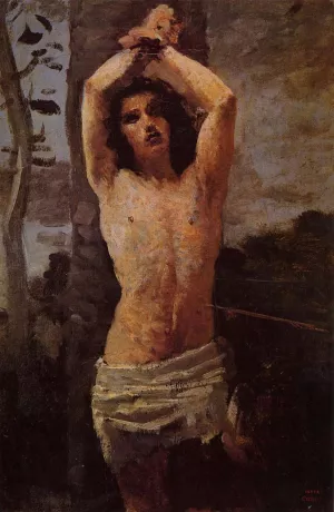 Saint Sebastian by Jean-Baptiste-Camille Corot Oil Painting
