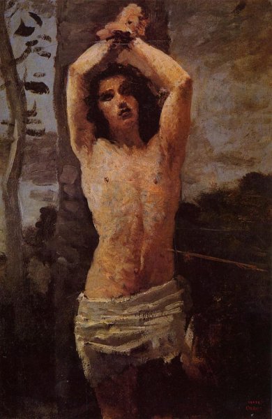 Saint Sebastian by Jean-Baptiste-Camille Corot - Hand-Painted Oil Painting Reproduction