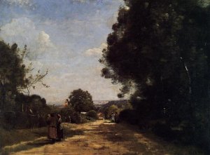 Sevres-Brimborion - View Toward Paris by Jean-Baptiste-Camille Corot Oil Painting
