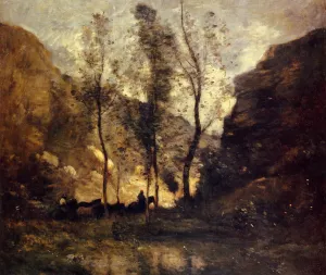 Smugglers painting by Jean-Baptiste-Camille Corot