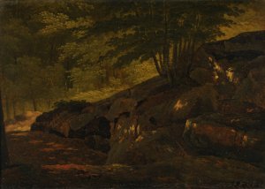 Sous-bois by Jean-Baptiste-Camille Corot Oil Painting