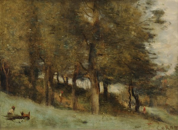 Sous-bois by Jean-Baptiste-Camille Corot - Hand-Painted Oil Painting Reproduction