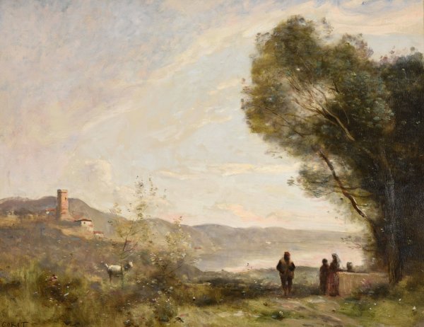 Souvenir des rives mediterraneennes  by Jean-Baptiste-Camille Corot - Hand-Painted Oil Painting Reproduction