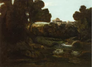 Souvenir of Arricia by Jean-Baptiste-Camille Corot Oil Painting