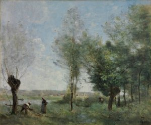 Souvenir of Coubron by Jean-Baptiste-Camille Corot Oil Painting