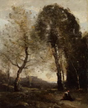Souvenir of Italy by Jean-Baptiste-Camille Corot - Oil Painting Reproduction