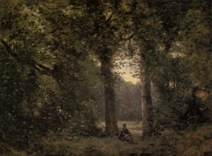 Souvenir of Ville d'Avray Oil painting by Jean-Baptiste-Camille Corot