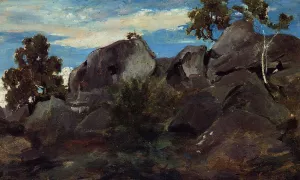 Stoller in the Fontainebleau Forest by Jean-Baptiste-Camille Corot - Oil Painting Reproduction