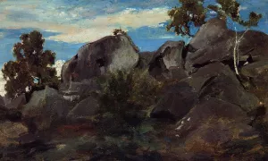 Stoller in the Fontainebleau Forest by Jean-Baptiste-Camille Corot Oil Painting