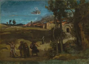 Study for 'The Destruction of Sodom' Oil painting by Jean-Baptiste-Camille Corot