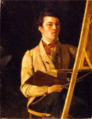 The Artist at His Easel by Jean-Baptiste-Camille Corot Oil Painting