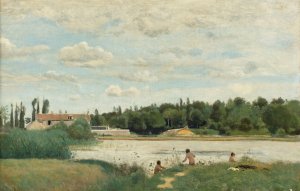 The Bath by Jean-Baptiste-Camille Corot Oil Painting