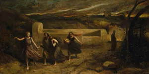 The Burning of Sodom by Jean-Baptiste-Camille Corot Oil Painting