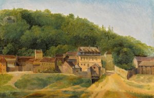 The Cabassud Houses, Ville-D'avray by Jean-Baptiste-Camille Corot Oil Painting