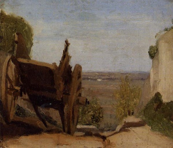 Main Product Photo of The Cart Painting by Jean-Baptiste-Camille Corot