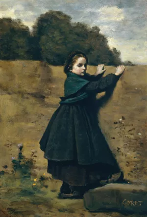 The Curious Little Girl by Jean-Baptiste-Camille Corot Oil Painting