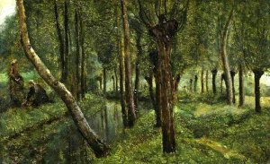 The Dyke Oil painting by Jean-Baptiste-Camille Corot