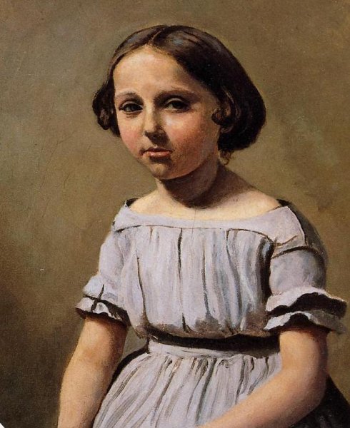 The Eldest Daughter of M. Edouard Delalain by Jean-Baptiste-Camille Corot - Hand-Painted Oil Painting Reproduction