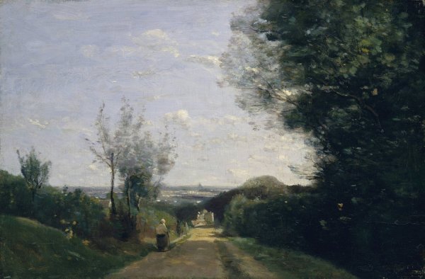 The Environs of Paris  by Jean-Baptiste-Camille Corot - Hand-Painted Oil Painting Reproduction
