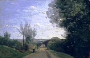 The Environs of Paris by Jean-Baptiste-Camille Corot Oil Painting