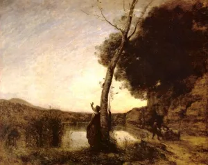 The Evening Star by Jean-Baptiste-Camille Corot - Oil Painting Reproduction