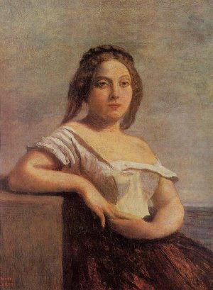 The Fair Maid of Gascony also known as The Blond Gascon Oil painting by Jean-Baptiste-Camille Corot