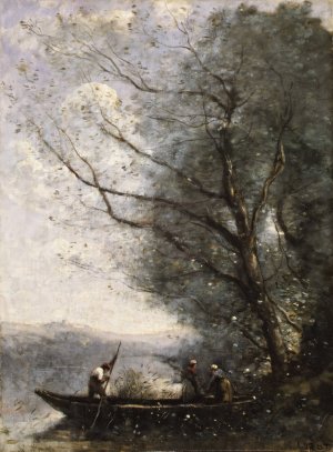 The Ferryman by Jean-Baptiste-Camille Corot Oil Painting