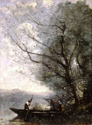 The Ferryman by Jean-Baptiste-Camille Corot - Oil Painting Reproduction