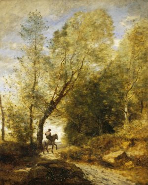 The Forest of Coubron by Jean-Baptiste-Camille Corot Oil Painting