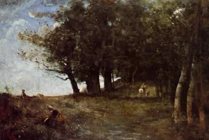 The Forestry Workers by Jean-Baptiste-Camille Corot Oil Painting