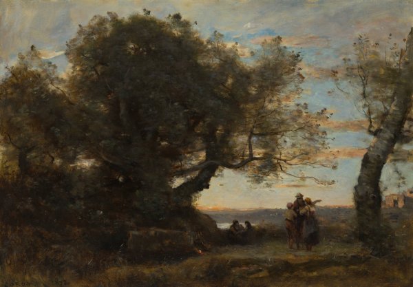 The Gypsies  by Jean-Baptiste-Camille Corot - Hand-Painted Oil Painting Reproduction