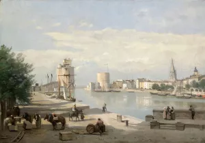The Harbor of La Rochelle by Jean-Baptiste-Camille Corot Oil Painting