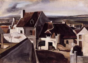 The Inn at Montigny-les-Cormeilles by Jean-Baptiste-Camille Corot Oil Painting