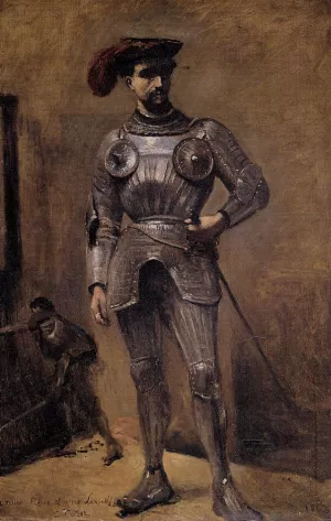 The Knight by Jean-Baptiste-Camille Corot - Oil Painting Reproduction