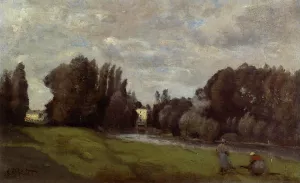 The Mill in the Trees by Jean-Baptiste-Camille Corot - Oil Painting Reproduction