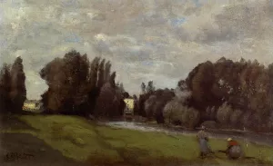 The Mill in the Trees Oil painting by Jean-Baptiste-Camille Corot