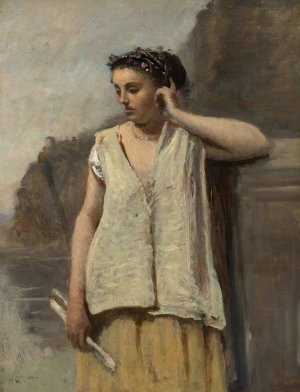 The Muse-History by Jean-Baptiste-Camille Corot Oil Painting