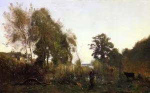 The Ponds of Ville d'Avray by Jean-Baptiste-Camille Corot Oil Painting