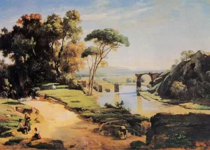 The Pont de Narni by Jean-Baptiste-Camille Corot Oil Painting