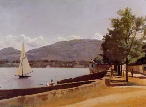 The Quai des Paquis in Geneva by Jean-Baptiste-Camille Corot - Oil Painting Reproduction