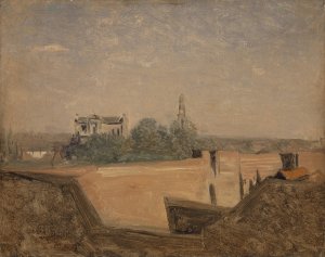 The Ramparts of Arras by Jean-Baptiste-Camille Corot Oil Painting