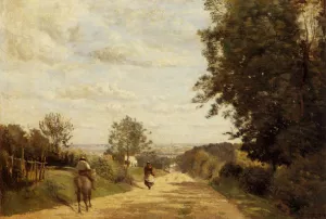 The Sevres Road by Jean-Baptiste-Camille Corot Oil Painting