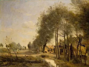 The Sin-le-Noble Road near Douai by Jean-Baptiste-Camille Corot - Oil Painting Reproduction